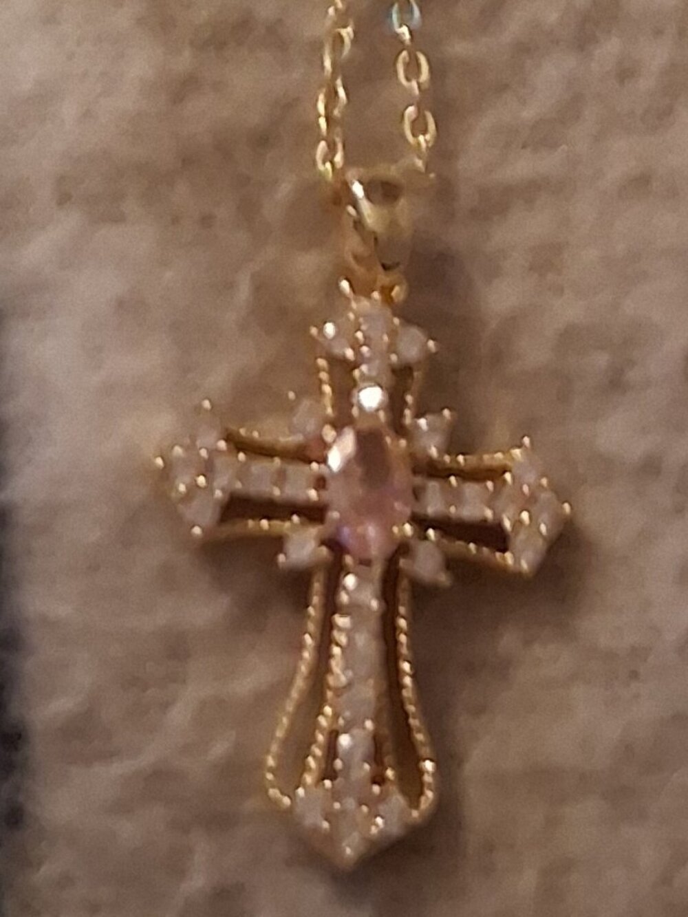 stunning cross on 18 inch gold rope chain